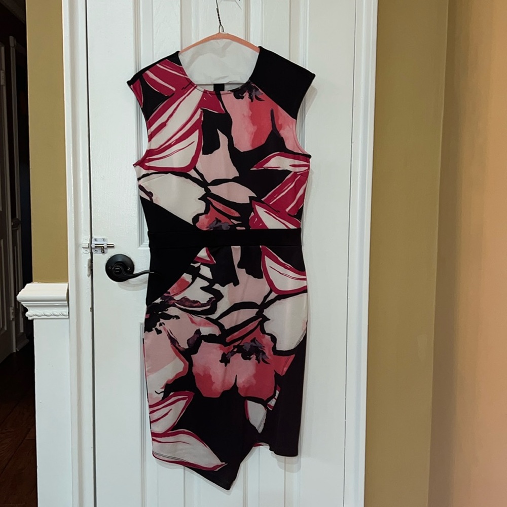 Pink + Black Semi-causal dress
